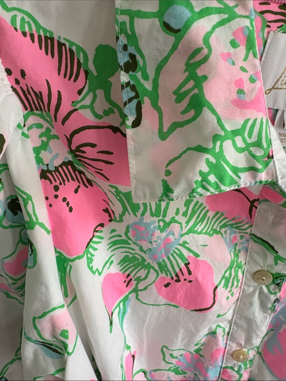 Lilly Pulitzer Pink, Green & White Floral Dress - Picture 5 of 5
